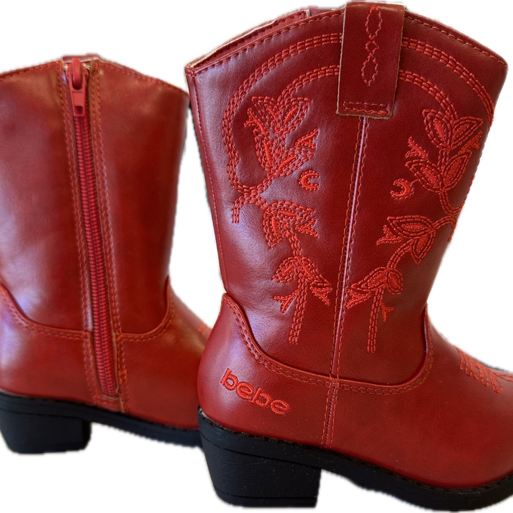 Brand new Bebe girls red cowboy boots | Size 7c (toddler)